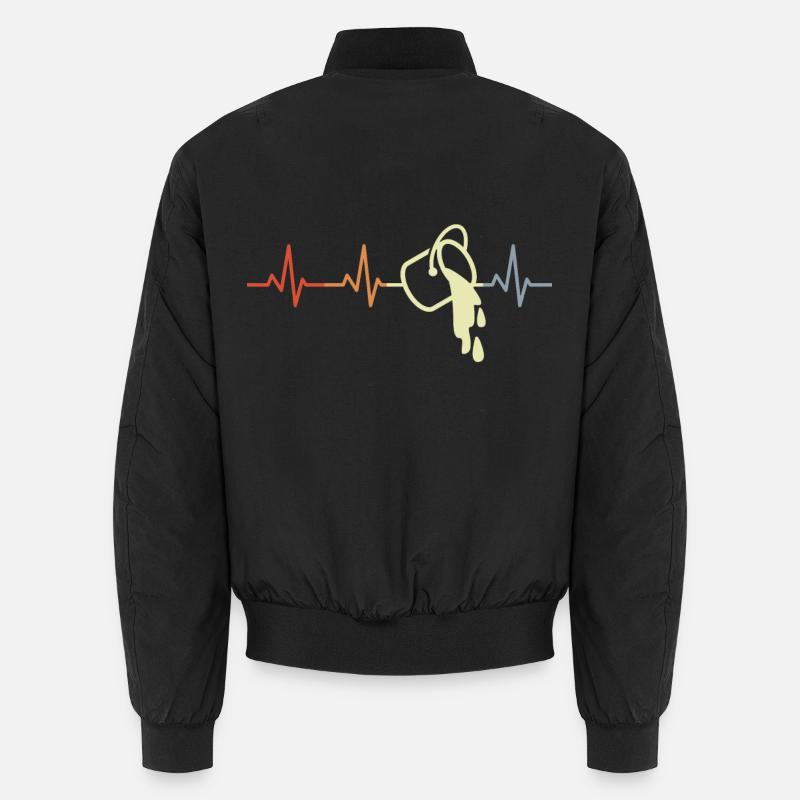 Farbeimer Herzzschlag Unisex Bomberjacke