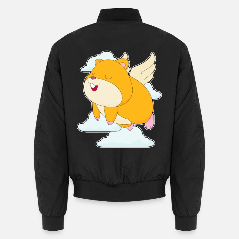 Hamster Clouds - Unisex Bomber Jacket - black