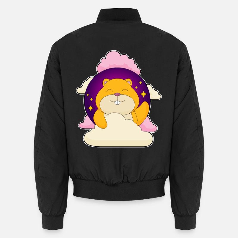 Hamster Clouds - Unisex Bomber Jacket - black