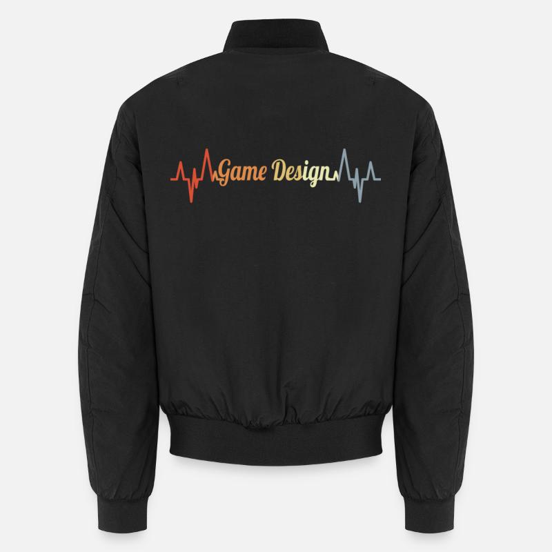 Game Design Heart palpitations - Unisex Bomber Jacket - black