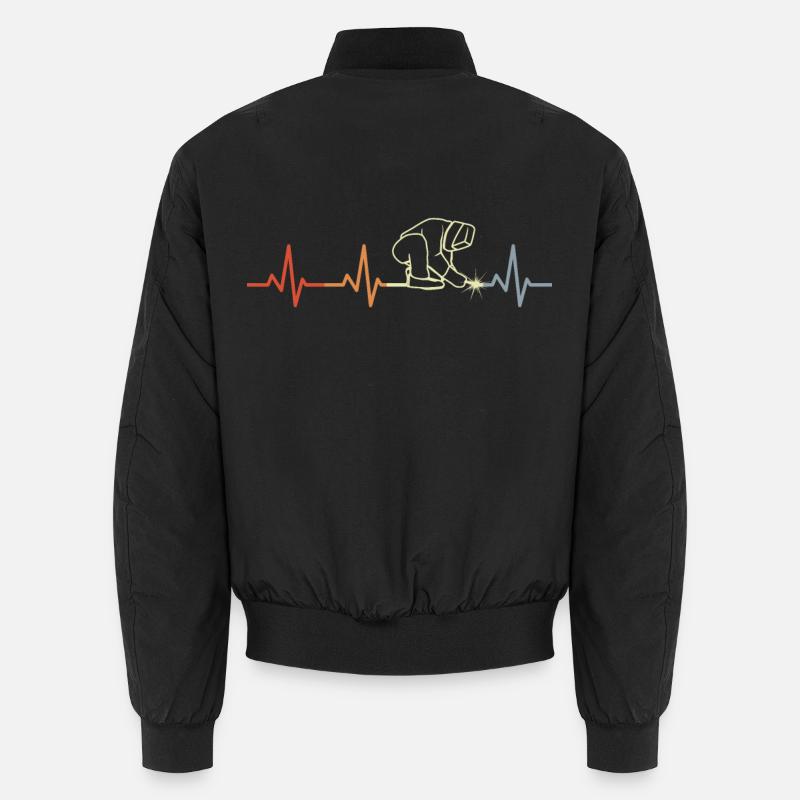 Welding Heart Line - Unisex Bomber Jacket - black