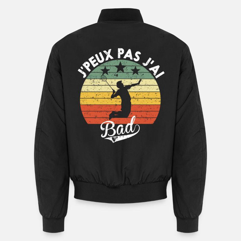 Ich kann nicht, ich bin ein schlechtes, humorvolles Badminton-Geschenk Unisex Bomberjacke