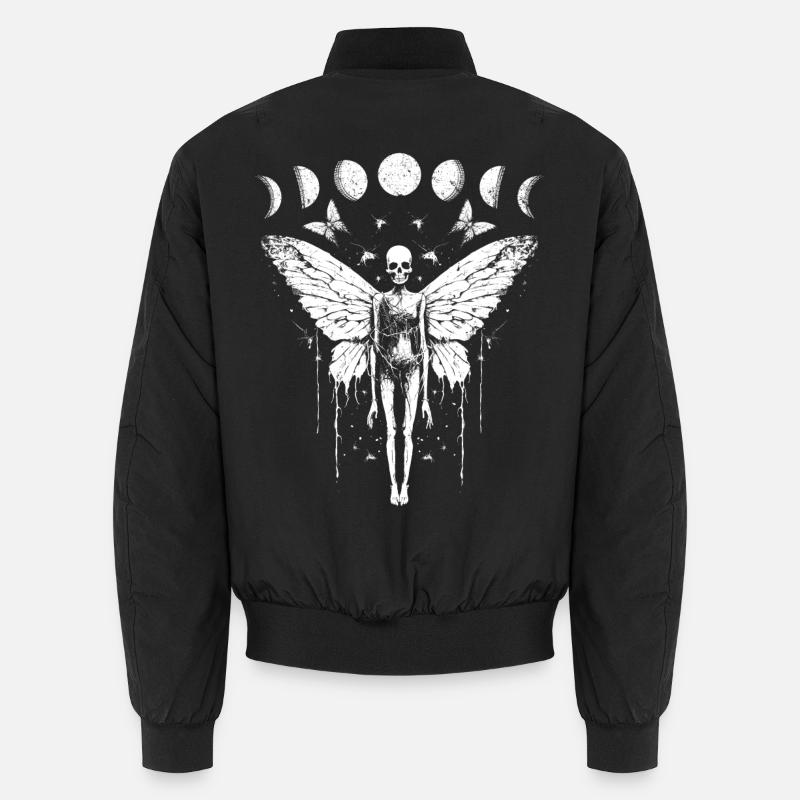 Fairycore Skeleton Moon Phases Fairy Grunge Gothic Unisex Bomber Jacket