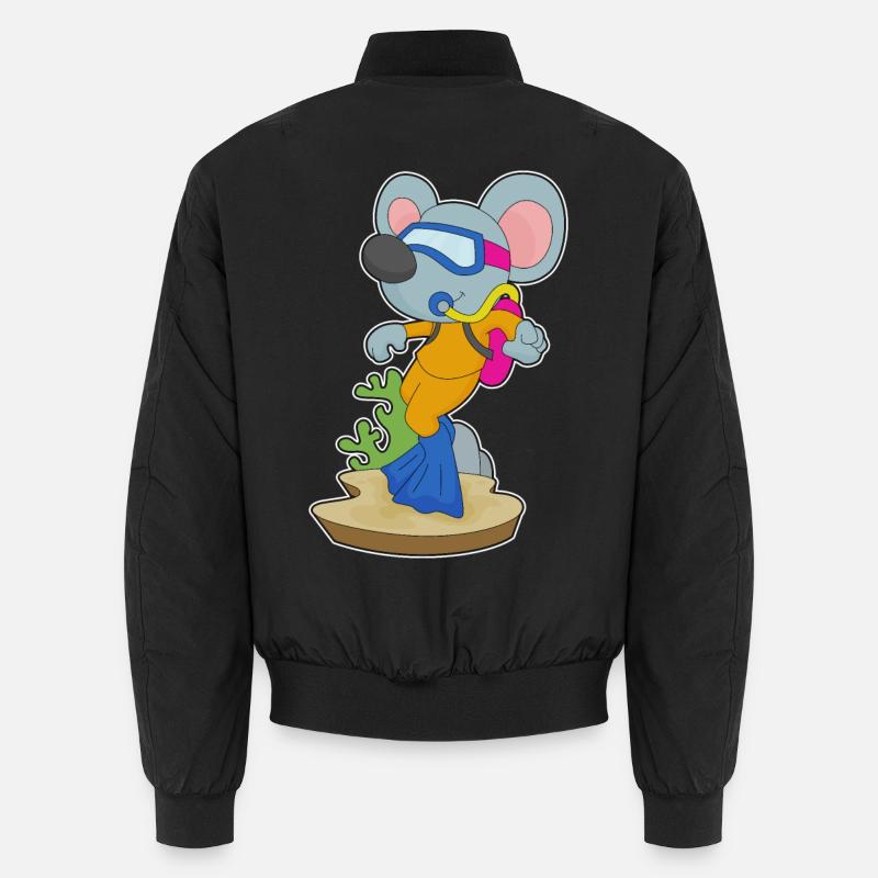 Souris Plongeur Bouteille d’oxygène Plongée - Bomber unisexe - noir