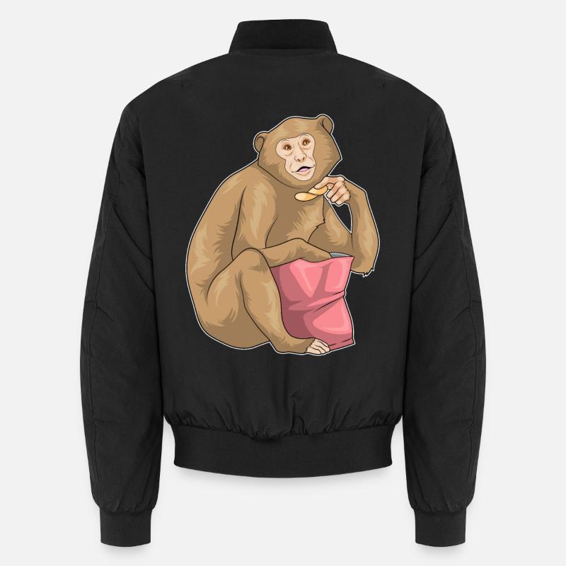Monkey Potato Chips - Unisex Bomber Jacket - black