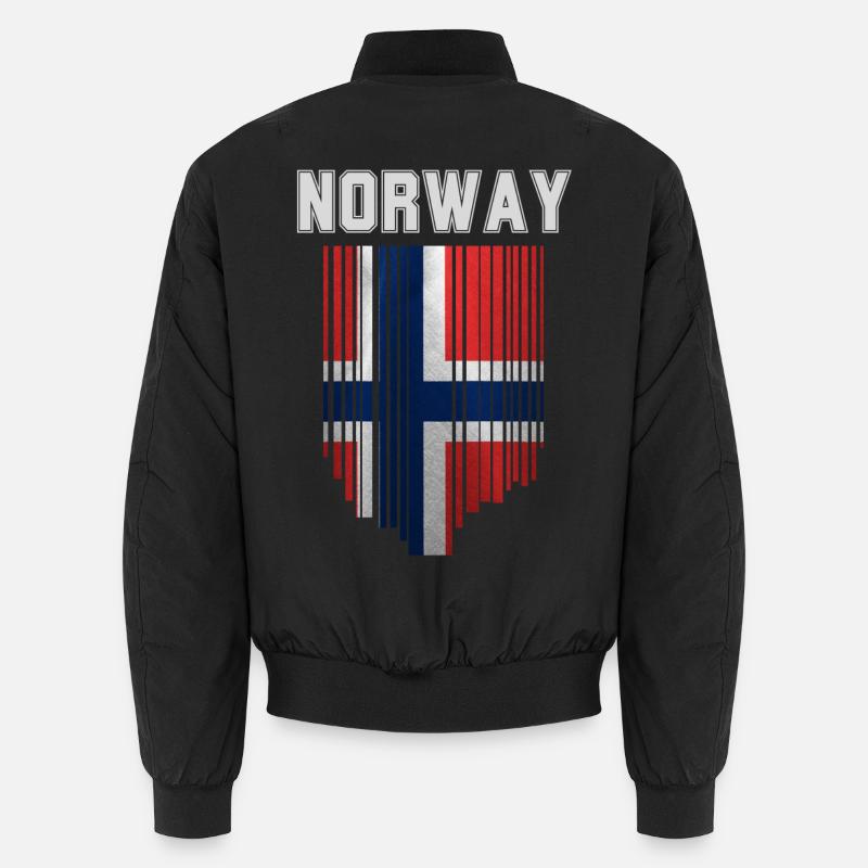 Norwegian flag, Norwegian pride - Unisex Bomber Jacket - black