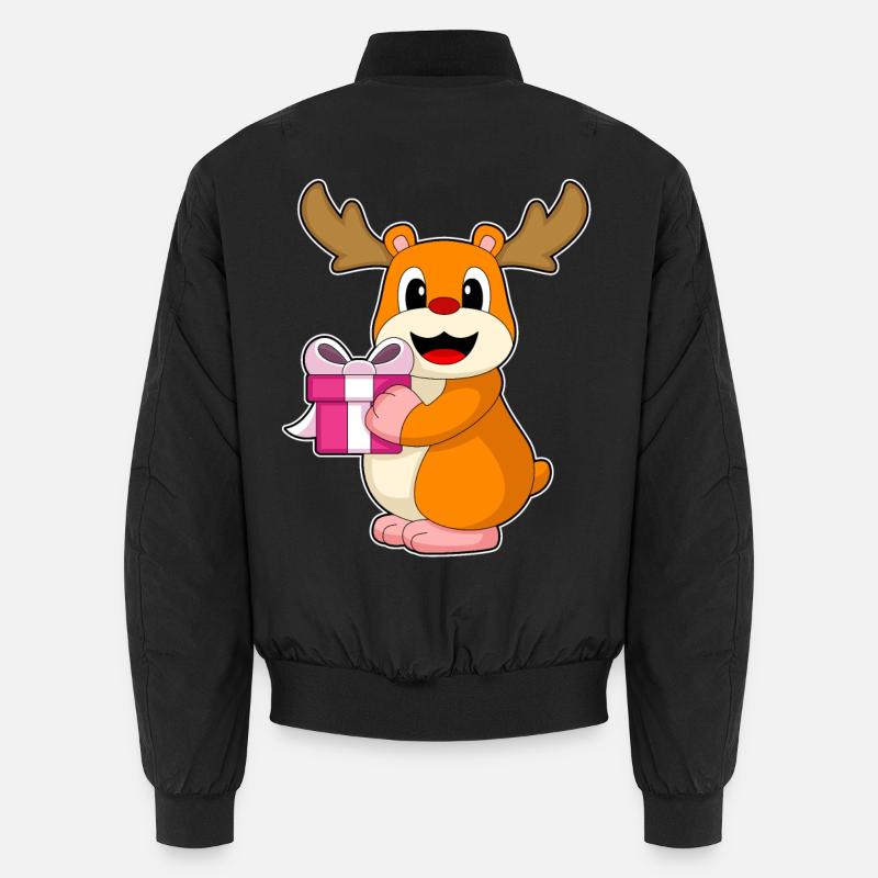 Hamster Weihnachten Paket - Unisex Bomberjacke - Schwarz