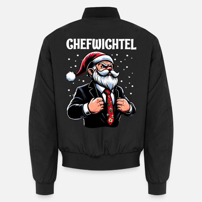 Chief Gnome Christmas Gnome - Unisex Bomber Jacket - black