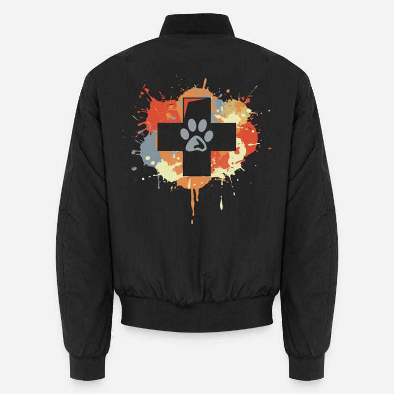 Veterinarian first aid drawing Unisex Bomber Jacket