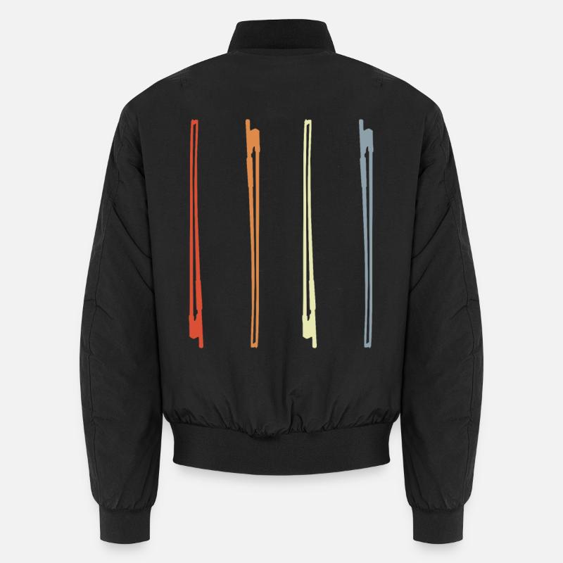 Violin Bow Drawing - Unisex Bomber Jacket - black