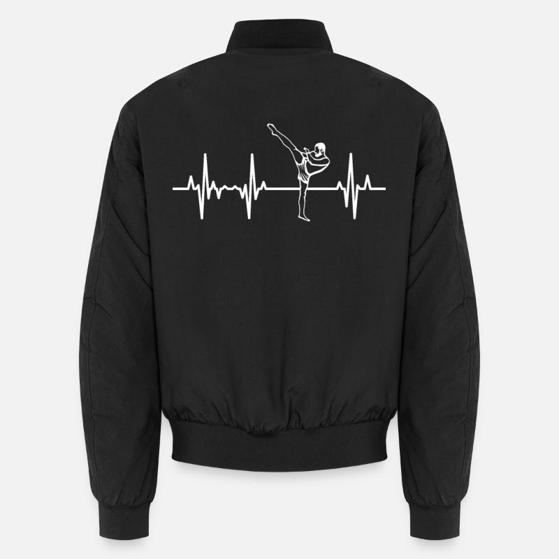 Kickboxer ECG Heart Line - Unisex Bomber Jacket - black