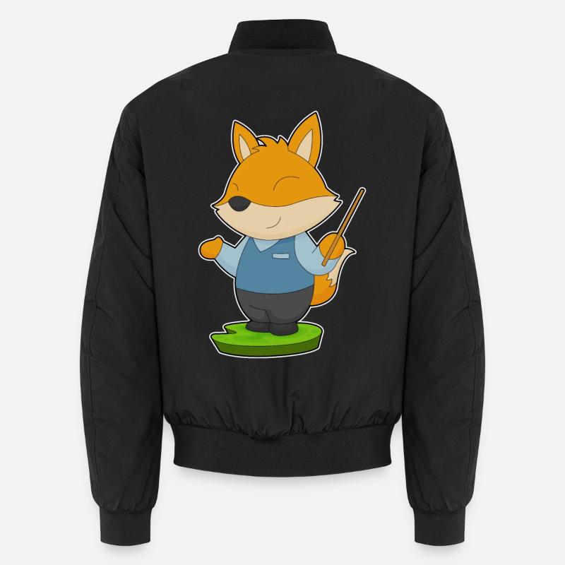 Fuchs Lehrer Zeigestab Schule - Unisex Bomberjacke - Schwarz