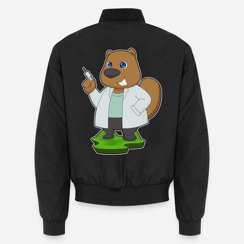 Biber Arzt Spritze - Unisex Bomberjacke - Schwarz