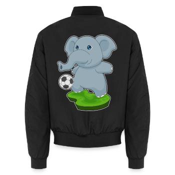 Éléphant Joueur De Football Sports De Football - Bomber unisexe - noir - Dos - AI Model Male 185 light (185cm)