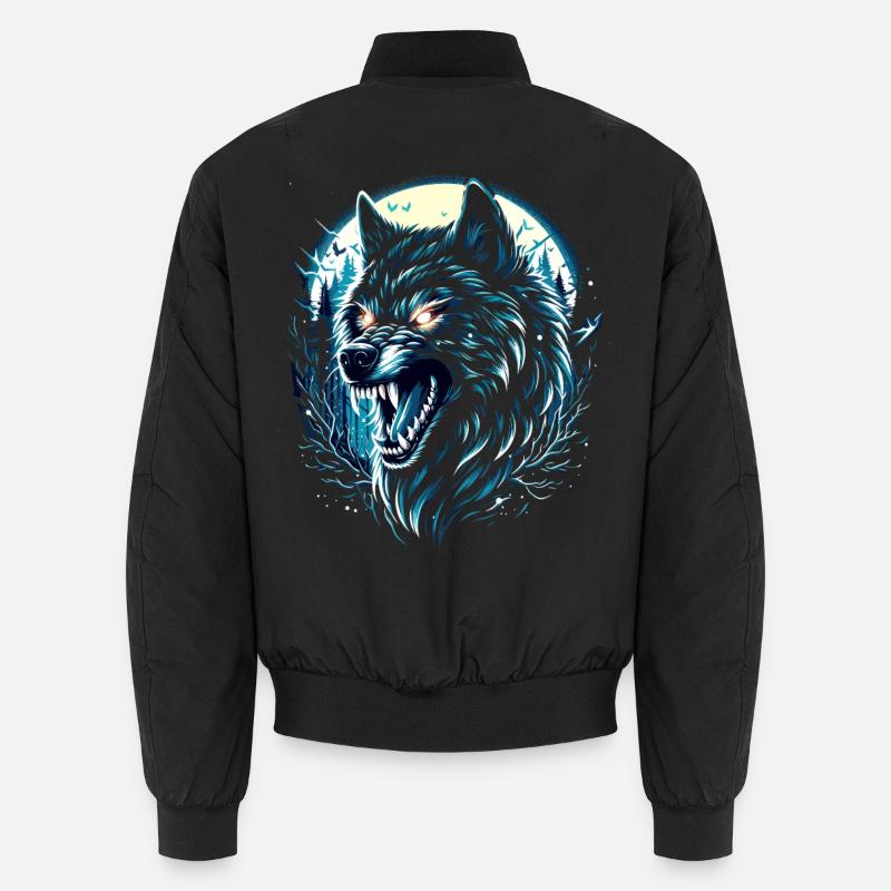 Mystic Wolf - Full Moon Night Unisex Bomber Jacket