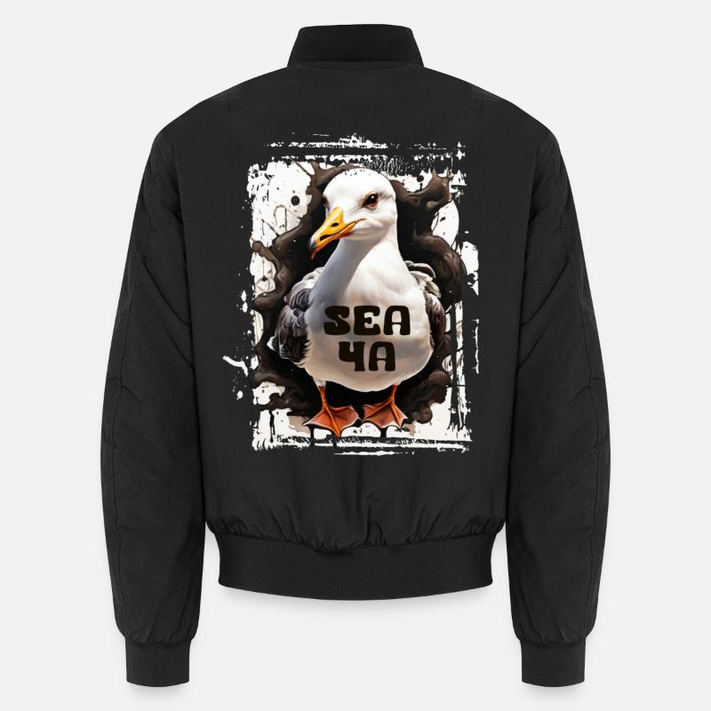 Sea Ya Möwe  - Unisex Bomberjacke - Schwarz