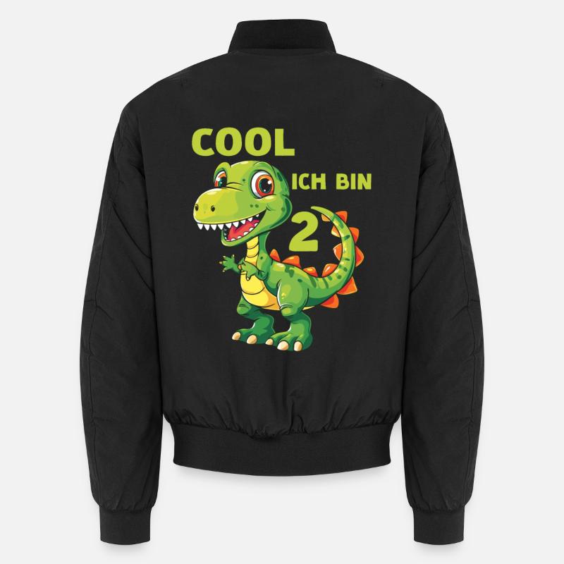 Dinosaurier 2 Geburtstag Dino 2 Jahre Spruch Unisex Bomberjacke