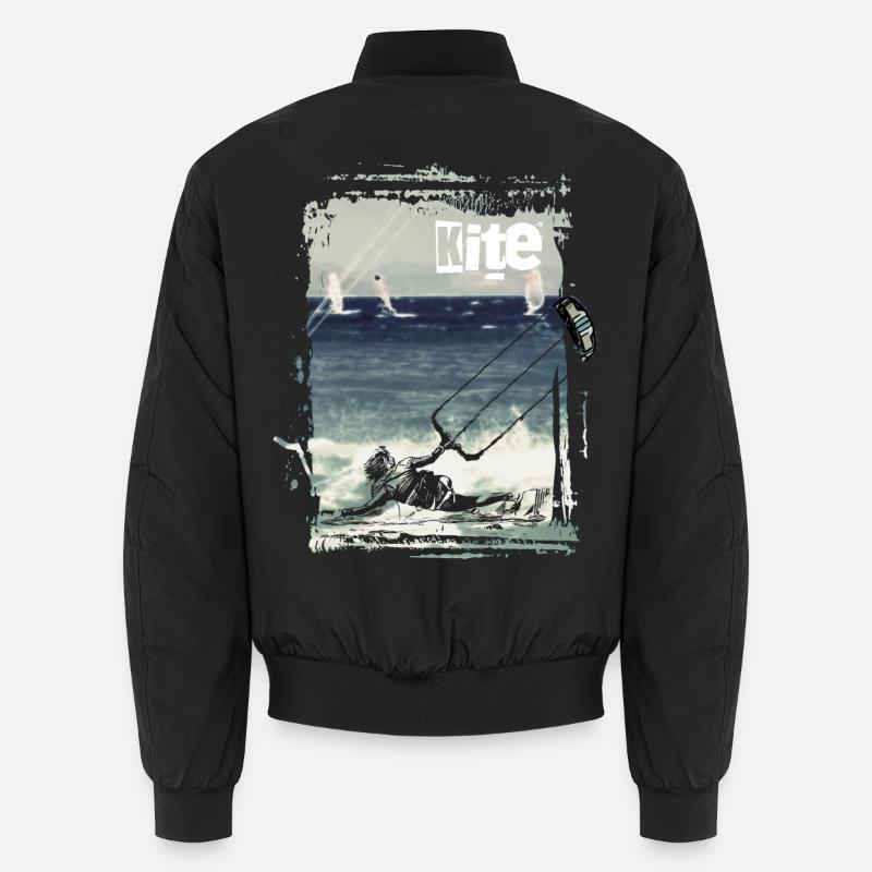 Kitesurfer kite glider - Unisex Bomber Jacket - black