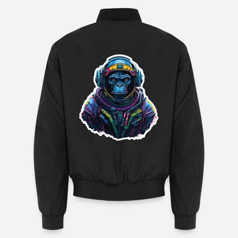 Gorille Astronaute Neon - Bomber unisexe - noir
