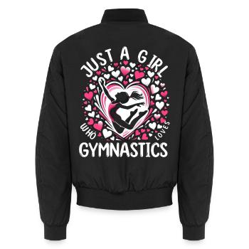Just a Girl – Gymnastics - Unisex Bomberjacke - Schwarz - Hinten - AI Model Male 185 light (185cm)
