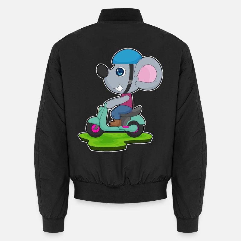 Maus Motorrad - Unisex Bomberjacke - Schwarz