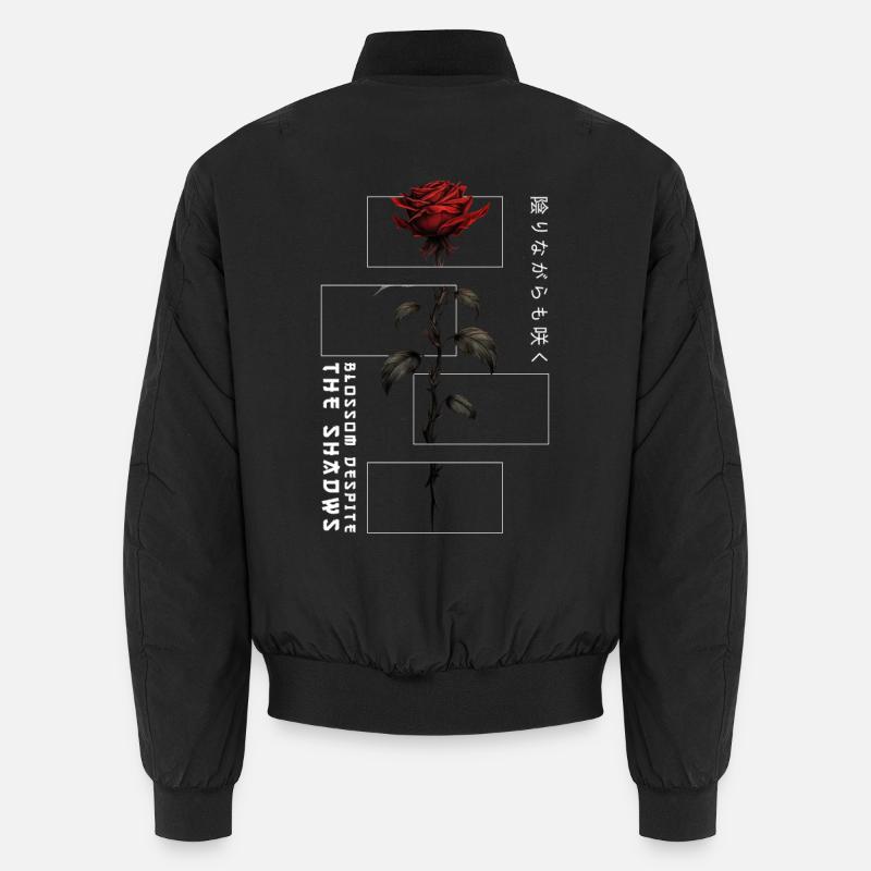 Blossom Despite The Shadow Rose Script japonais Bomber unisexe