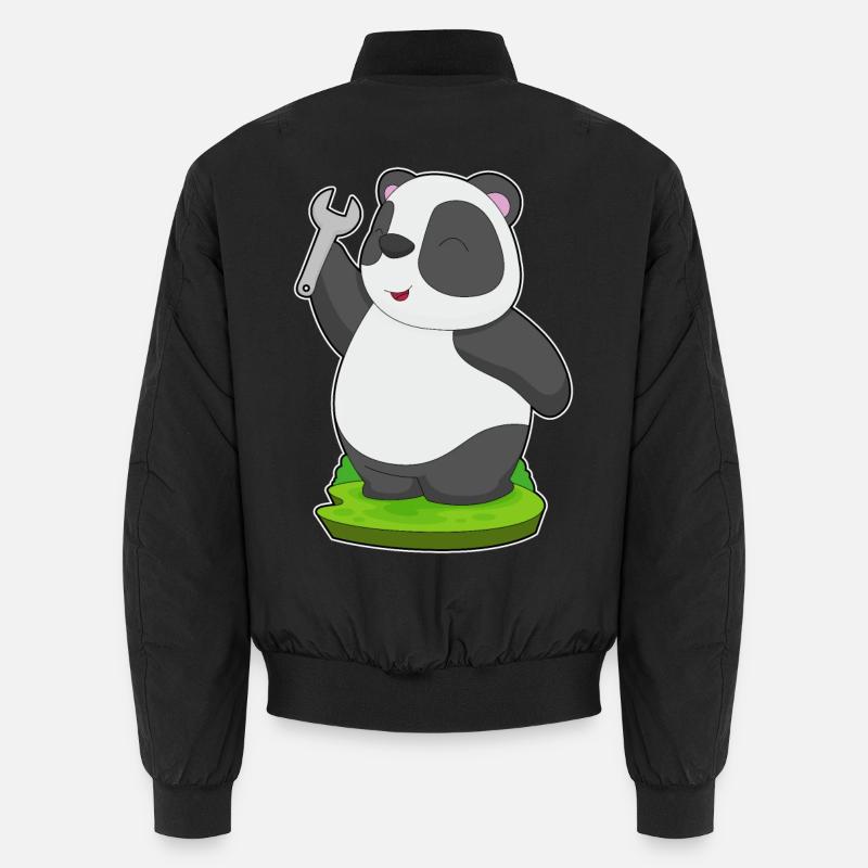 Clé artisanale Panda - Bomber unisexe - noir