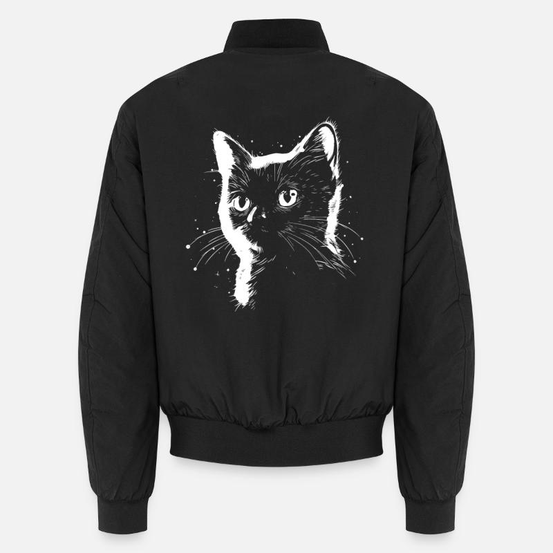 Dessin de chat - Bomber unisexe - noir