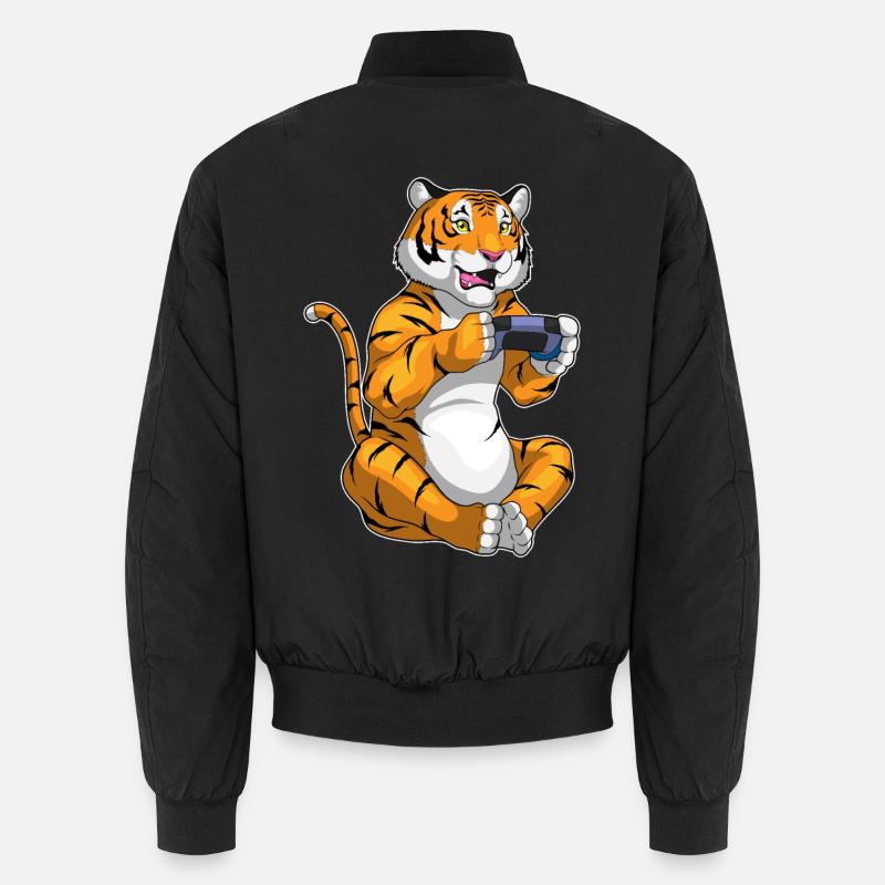 Tiger Gamer Controller - Unisex Bomberjacke - Schwarz
