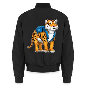 Tiger Schüler Rucksack Schule - Unisex Bomberjacke - Schwarz - Hinten - AI Model Male 185 light (185cm)