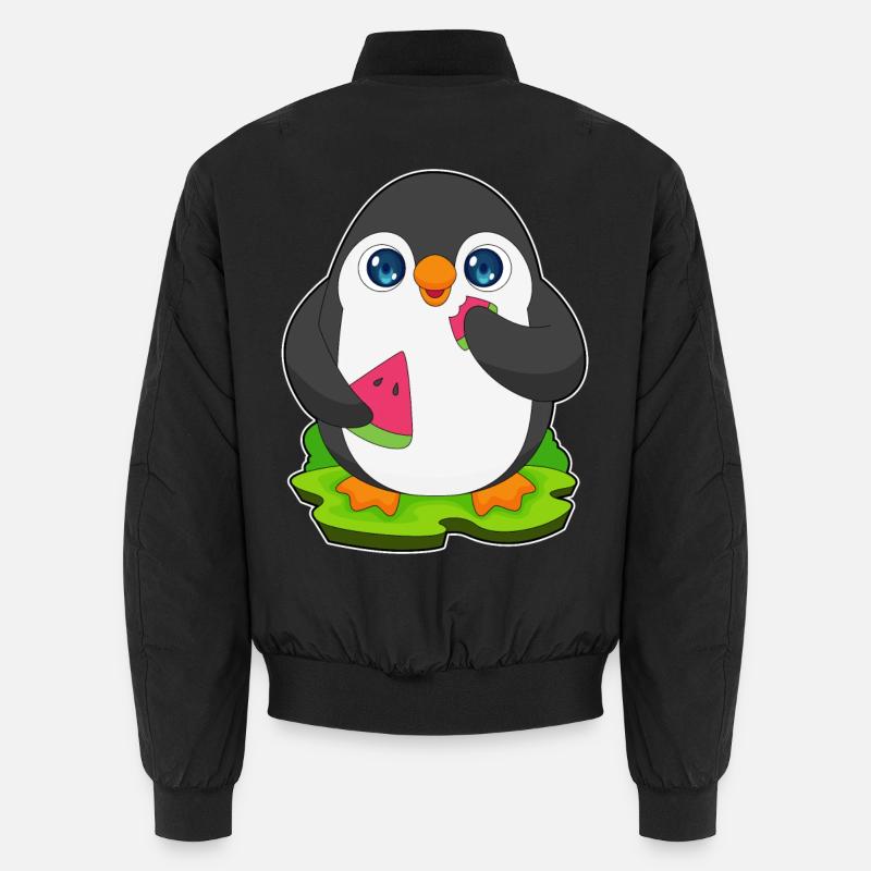 Pinguin Wassermelone Frucht - Unisex Bomberjacke - Schwarz