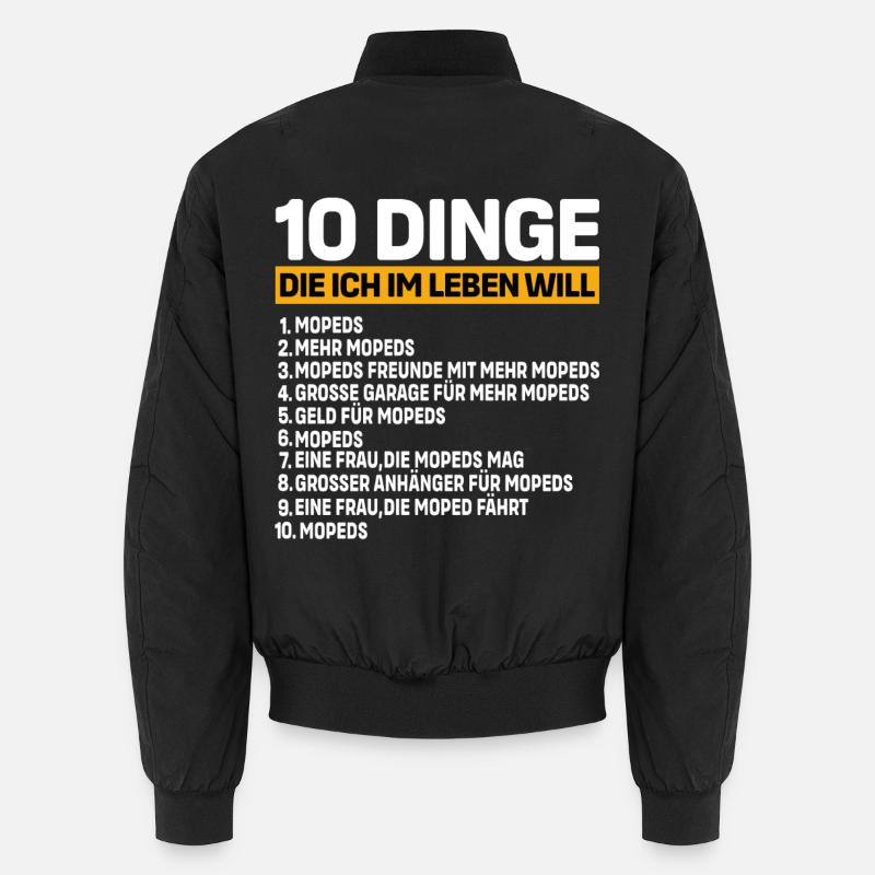 10 Dinge die ich im Leben will mopeld Unisex Bomberjacke