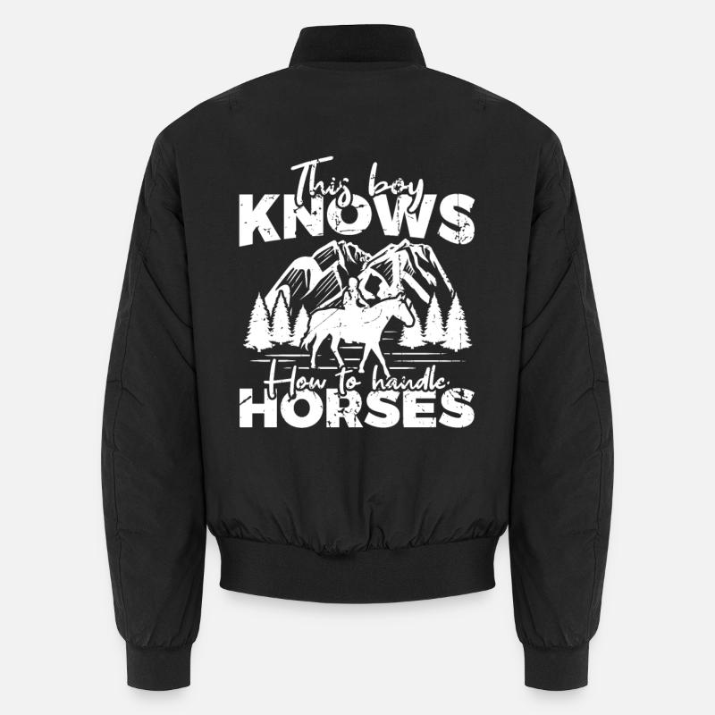 Boy knows how to handle horses Unisex Bomber Jacket