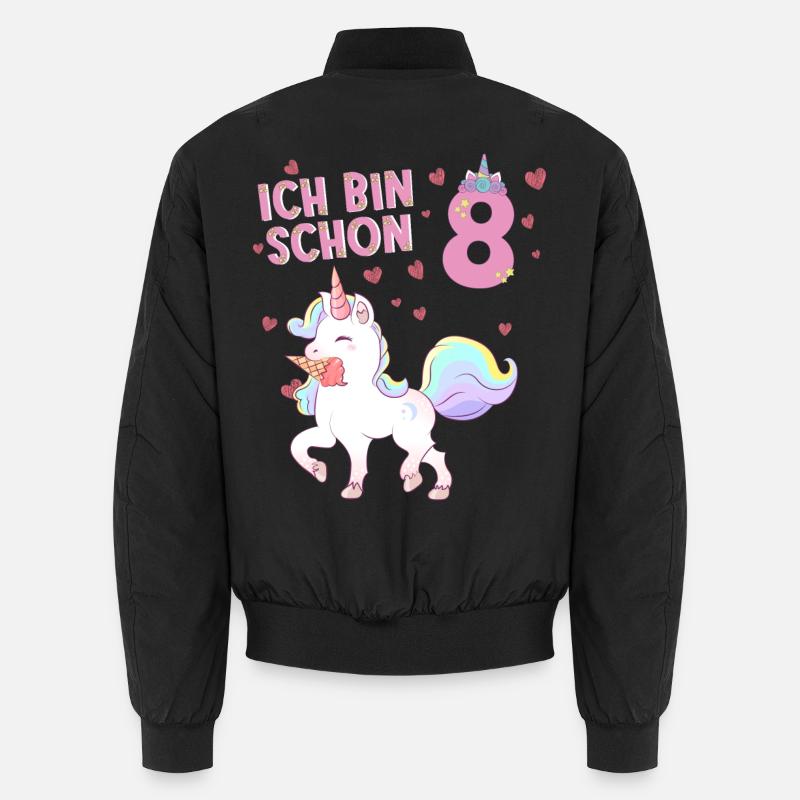 ich bin schon 8 Einhorn Unisex Bomberjacke