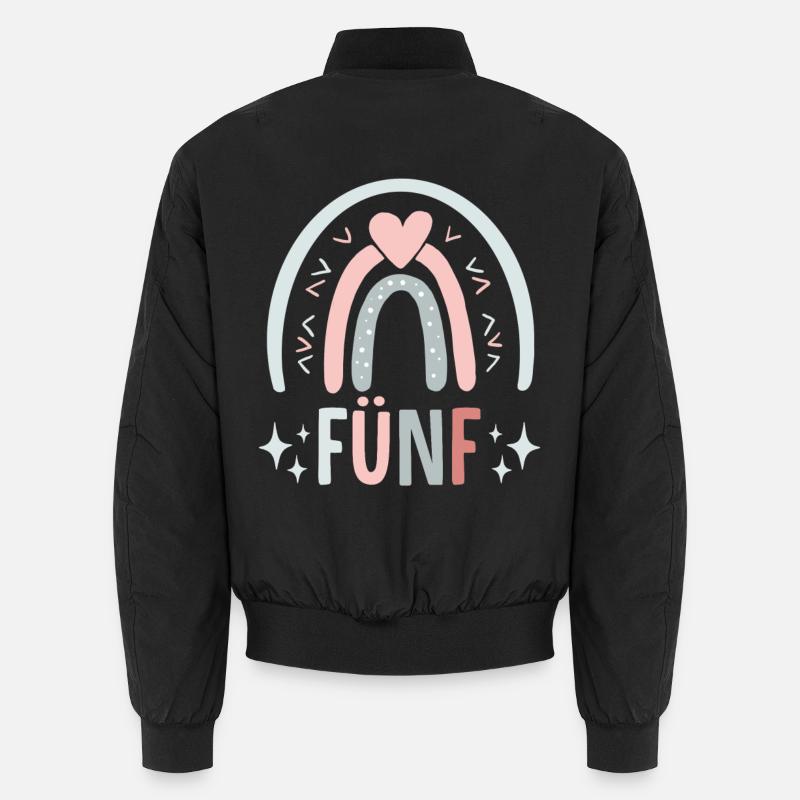 5. Geburtstag süßes Regenbogen Mädchen 5 Jahre Unisex Bomberjacke