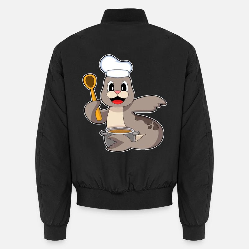 Seehund Koch Kochtopf - Unisex Bomberjacke - Schwarz