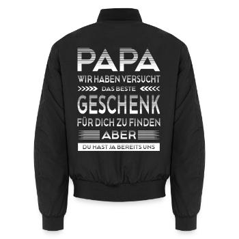 Bester Papa Geschenk Lustiger Spruch Kinder - Unisex Bomberjacke - Schwarz - Hinten - AI Model Male 185 light (185cm)