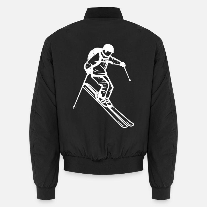 Dessin de skieur - Bomber unisexe - noir