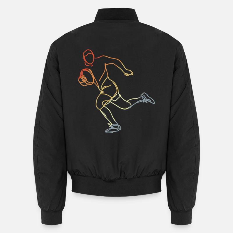 Rugby Player Sketch Unisex Bomber Jacket
