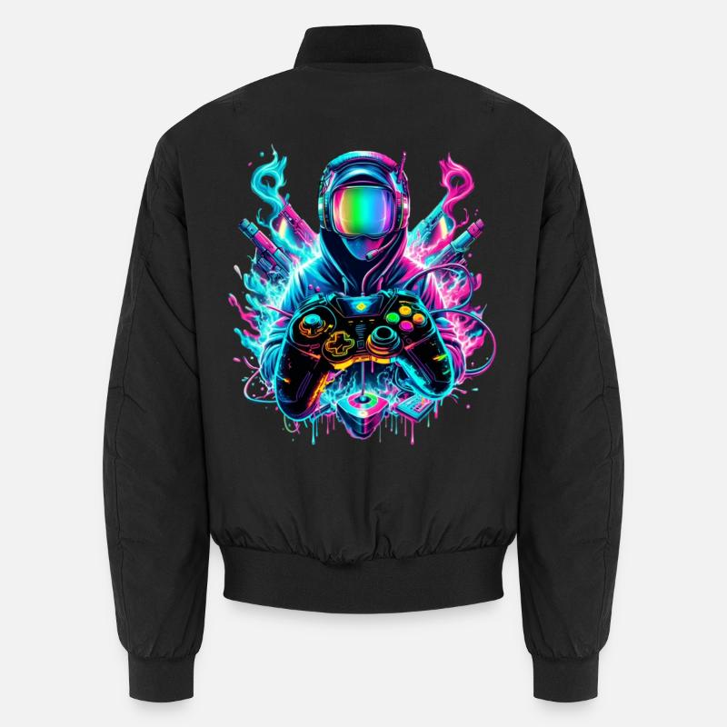 Gamer Synthwave Passionné de jeux Bomber unisexe