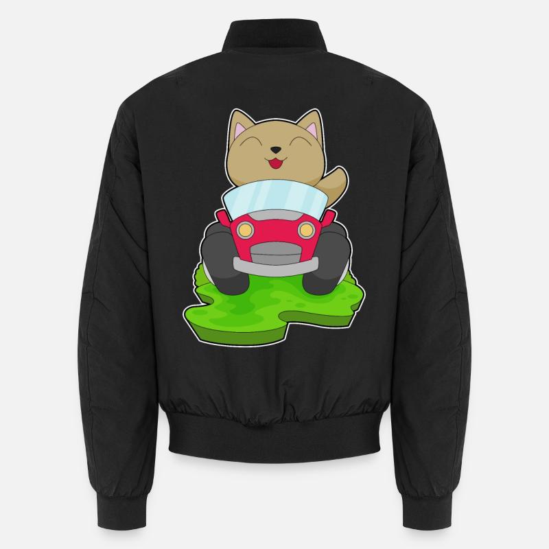 Katze Auto - Unisex Bomberjacke - Schwarz