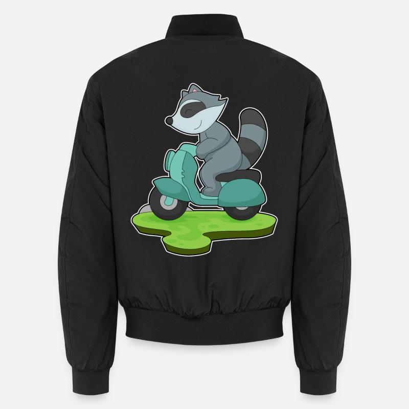 Waschbär Motorroller - Unisex Bomberjacke - Schwarz