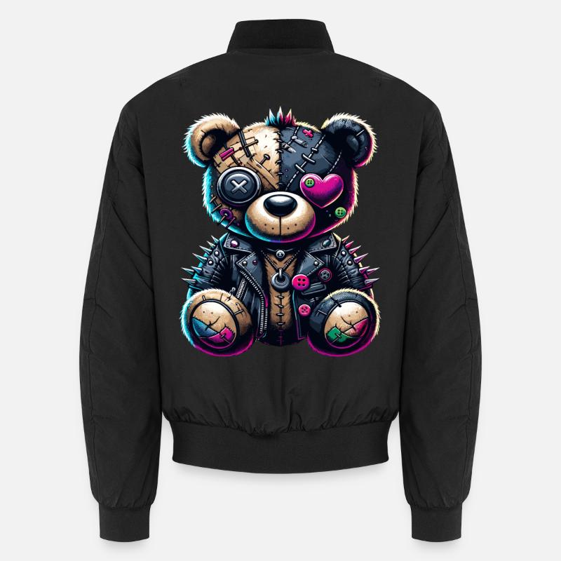 Ours en peluche Punk Emo - Bomber unisexe - noir