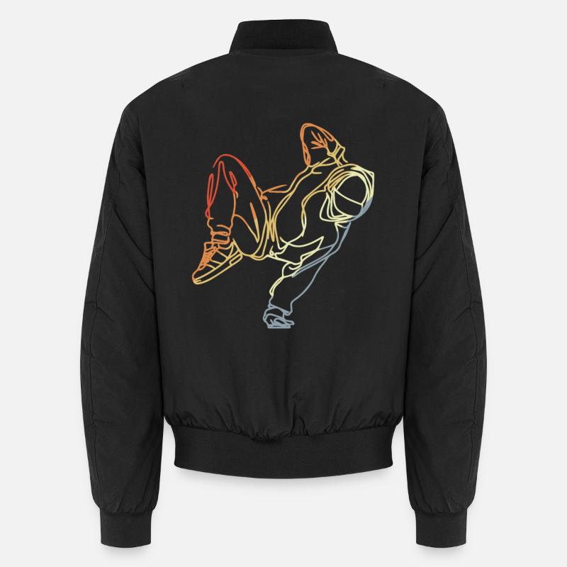 Retro Breakdancer Skizze Unisex Bomberjacke