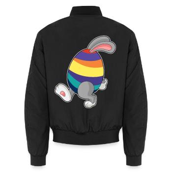 Hase Ostern Joggen - Unisex Bomberjacke - Schwarz - Hinten - AI Model Male 185 light (185cm)