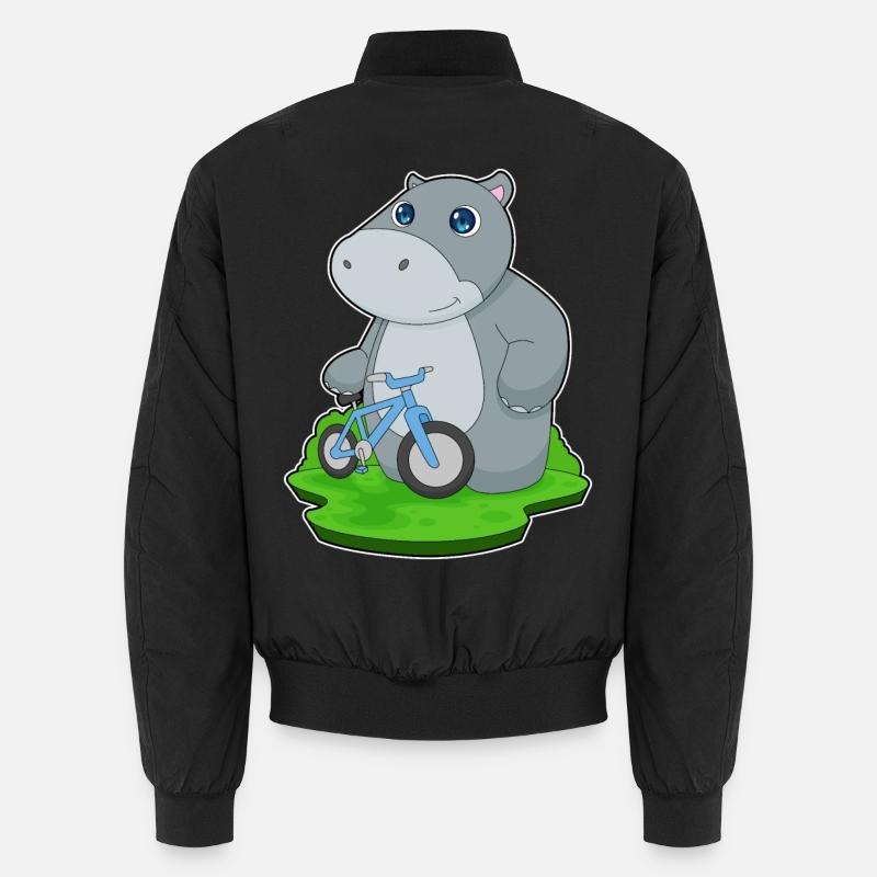Hippopotame Bicyclette - Bomber unisexe - noir