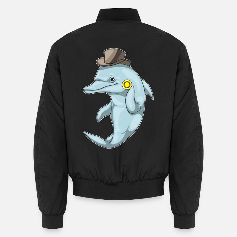 Dolphin Poker Jetons de Poker - Bomber unisexe - noir