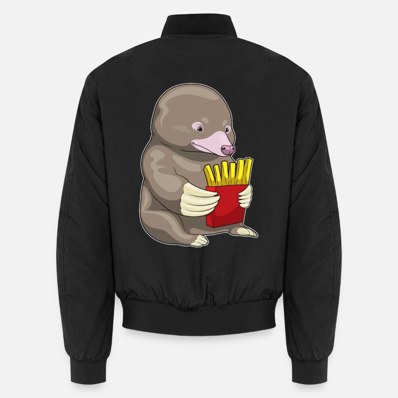 Maulwurf Pommes frites - Unisex Bomberjacke - Schwarz