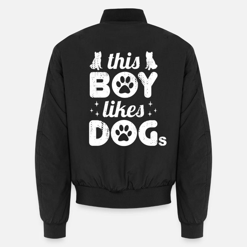 Dieser Junge mag Hunde Unisex Bomberjacke
