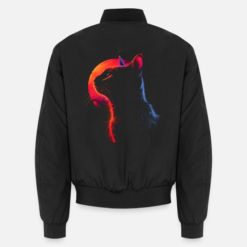 Katze Retro Look Unisex Bomberjacke